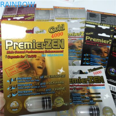 กล่องแสดงบัตรบรรจุภัณฑ์พลาสติกที่ทนทาน Premier Premier Male Male Pills Pills