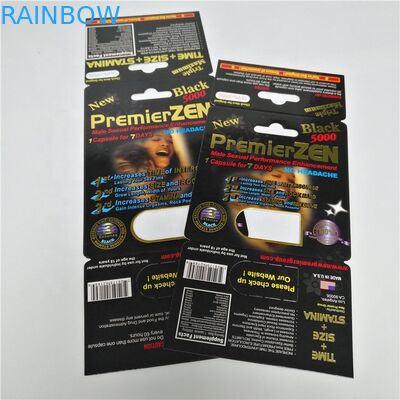 กล่องแสดงบัตรบรรจุภัณฑ์พลาสติกที่ทนทาน Premier Premier Male Male Pills Pills