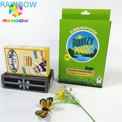 มันวาวเงาปั๊มร้อนโลโก้แบรนด์ OEM พิมพ์กล่องกระดาษของขวัญเครื่องสำอางขนตาบรรจุภัณฑ์บัตรกล่อง