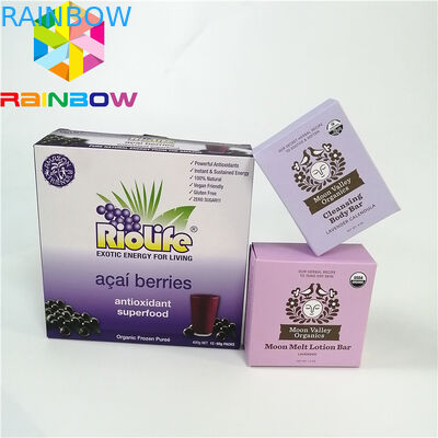 สีม่วงแบนเคลือบขี้ผึ้งรีไซเคิลกระดาษคราฟท์กล่องกระดาษลูกฟูกขลุ่ยกระดาษแข็งจดหมายกล่องอาหารเกรดกาแฟชา pac