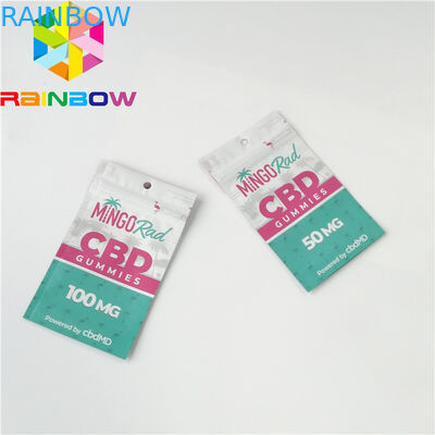 ถุงพลาสติกที่นำกลับมาใช้ใหม่ได้บรรจุภัณฑ์ Ziplock CBD พิมพ์ Gummy Candy กระเป๋า Gravure