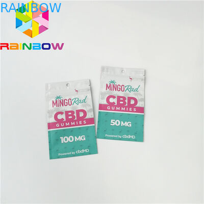 ถุงพลาสติกที่นำกลับมาใช้ใหม่ได้บรรจุภัณฑ์ Ziplock CBD พิมพ์ Gummy Candy กระเป๋า Gravure
