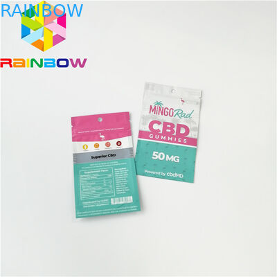 ถุงพลาสติกที่นำกลับมาใช้ใหม่ได้บรรจุภัณฑ์ Ziplock CBD พิมพ์ Gummy Candy กระเป๋า Gravure