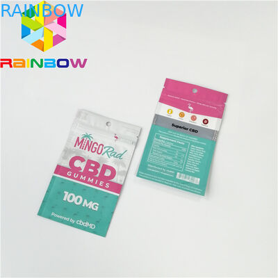 ถุงพลาสติกที่นำกลับมาใช้ใหม่ได้บรรจุภัณฑ์ Ziplock CBD พิมพ์ Gummy Candy กระเป๋า Gravure
