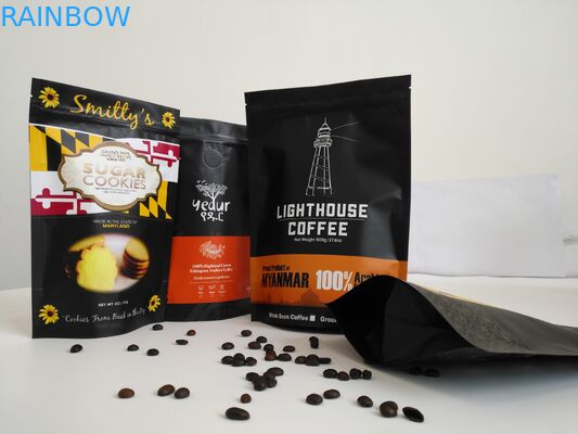 กราเวียร์พิมพ์ถุงฟอยล์อลูมิเนียม, กาแฟดินลุกขึ้นยืนถุงซิปด้วยวาล์ว