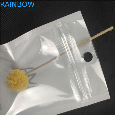 ด้านหน้าใสมันวาวเงาซิปพลาสติกกระเป๋าสร้อยคอบรรจุอัญมณี