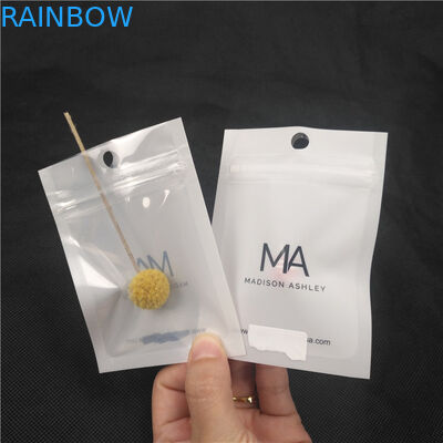 ด้านหน้าใสมันวาวเงาซิปพลาสติกกระเป๋าสร้อยคอบรรจุอัญมณี