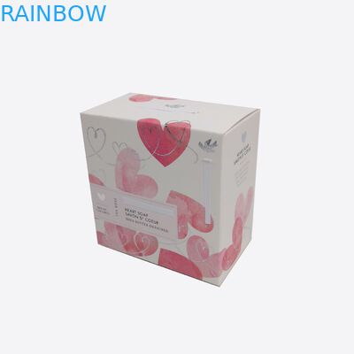 จอแสดงผลพับกล่องกระดาษบรรจุภัณฑ์กระดาษแข็งสีขาวสำหรับเครื่องสำอาง / สบู่ / คุกกี้อาหารที่ระลึก