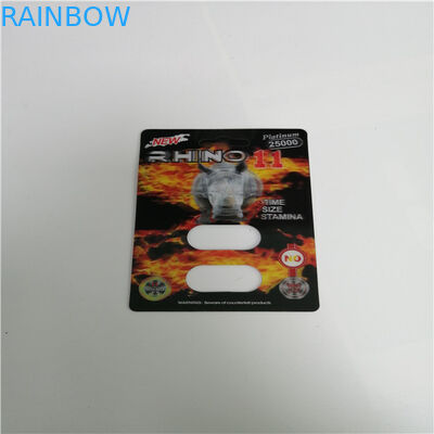 Rhino 7 3D บรรจุภัณฑ์บัตรตุ่มบุรุษอาหารเสริมทางเพศสำหรับการส่งเสริมความใคร่
