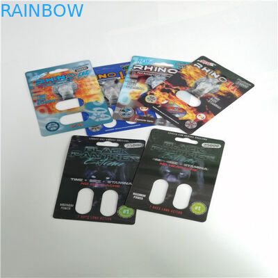 Rhino 7 3D บรรจุภัณฑ์บัตรตุ่มบุรุษอาหารเสริมทางเพศสำหรับการส่งเสริมความใคร่
