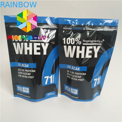 บรรจุภัณฑ์ถุงขนมพิมพ์แบบกำหนดเองยืนขึ้นกระเป๋าผนึก Ziplock ผนึกผิวมัน