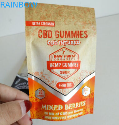 การพิมพ์ดิจิตอล Airtight Zip Lock ถุงอลูมิเนียมฟอยล์ CBD Gummy ถุงเล็ก
