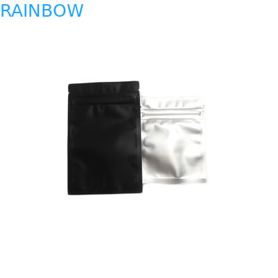 ตราประทับความร้อนถุงพลาสติกพิมพ์แบบกำหนดเองอลูมิเนียมฟอยล์ซองเคลือบสีดำ Ziplock