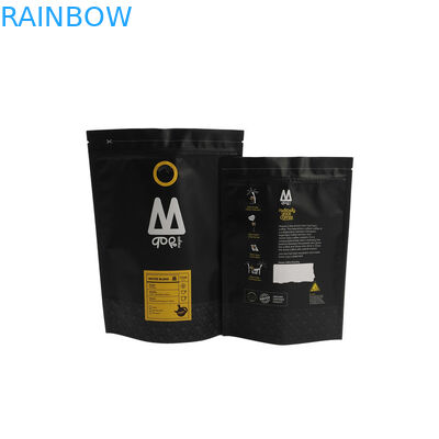 ยืนขึ้นด้านล่างเป้าเสื้อกางเกงถุงดีบุกผูกคอฟฟี่บรรจุถุงที่กำหนดเองที่มีวาล์ว