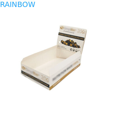 การพิมพ์แบบเต็มกล่องกระดาษบรรจุภัณฑ์กระดาษแข็งแบบกำหนดเองยืนแสดงเคาน์เตอร์เคลือบ UV