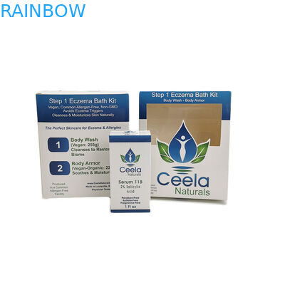 กล่องกระดาษแข็งกระดาษแข็งสีขาวบรรจุภัณฑ์ขายปลีกผลิตภัณฑ์ดูแลผิว