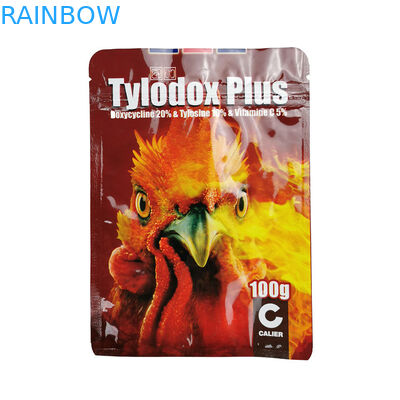 สามด้านปิดผนึกถุงฟอยล์อลูมิเนียมเคลือบ 100 กรัมชา / ไก่อาหารสัตว์เลี้ยงบรรจุ