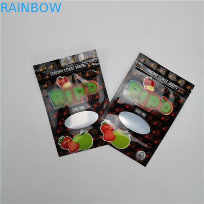 ถุงเล็กถุงพลาสติกบรรจุภัณฑ์ 100% อุตสาหกรรมอินทรีย์ป่าน CBD บรรจุเหนียว