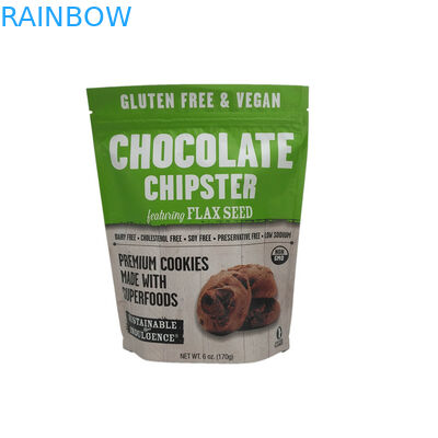 บรรจุภัณฑ์ขนม ziplock ลามิเนตฟอยล์ลุกขึ้นยืนกระเป๋า