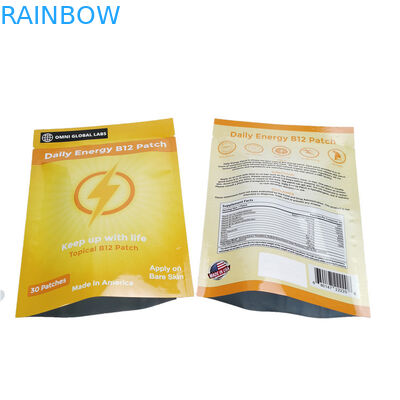 พลังงานไฟฟ้า B12 Patch บรรจุภัณฑ์ Mylar Ziplock ฟอยล์ถุง