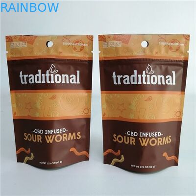 วัชพืชอลูมิเนียมฟอยล์คุกกี้ CBD 3x4 ถุงซิปยืนขึ้น