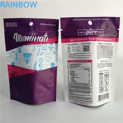 วัชพืชอลูมิเนียมฟอยล์คุกกี้ CBD 3x4 ถุงซิปยืนขึ้น