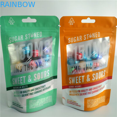 3.5g 7g 14g ฟิล์มโฮโลแกรมยืนขึ้นบรรจุภัณฑ์กระเป๋า