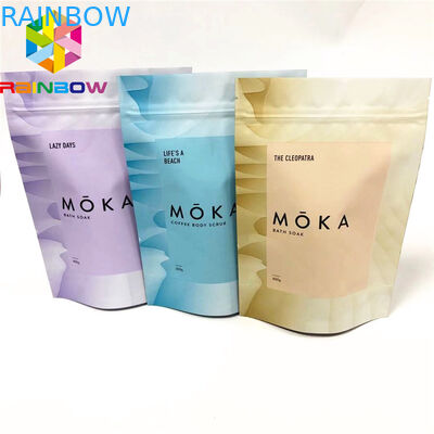 กระเป๋าที่พิมพ์แบบกำหนดเองพร้อมถุงขัดผิวแบบ ziplock พร้อมรอยหยัก