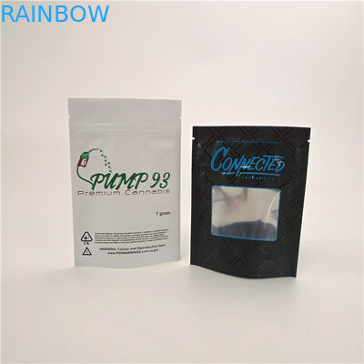 ตัวอย่างฟรี CBD ถุงป้องกันเด็กที่กำหนดเอง runtz จังเกิ้ลคุกกี้ยากระเป๋าพร้อมหน้าต่าง