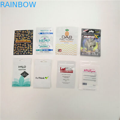 ถุงหลักฐานเด็กถุงพลาสติกที่กำหนดเองสำหรับถุง CBD runtz จังเกิ้ลคุ้กกี้ยาพร้อมหน้าต่าง