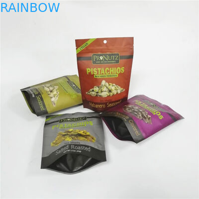 อลูมิเนียมฟอยล์สูญญากาศซิปล็อคบรรจุภัณฑ์ mylar ยืนขึ้นกระเป๋าบรรจุถั่วอาหารบรรจุถุงพลาสติก