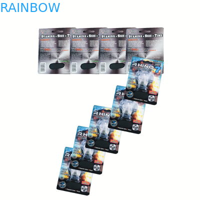 กล่องบรรจุภัณฑ์สำหรับยาเม็ดธรรมชาติขนาดใหญ่แคปซูลสมุนไพรขยายขนาดชาย RHINO 7