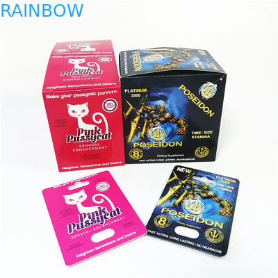 การพิมพ์แบบกำหนดเองสปอตยูวีกระตุ้นความรู้สึกกระดาษการ์ดกล่องกระดาษบรรจุภัณฑ์แมวเหมียวสีชมพู