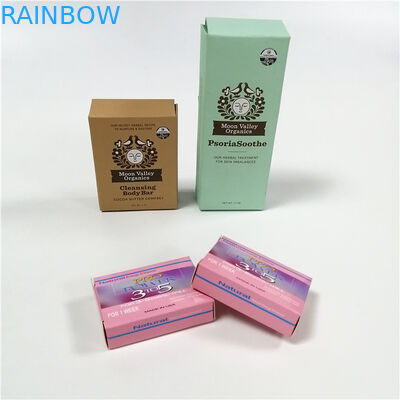 กล่องกระดาษพิมพ์แบบกำหนดเองกล่องของขวัญ Hot Stamping UV Coated soap boxes