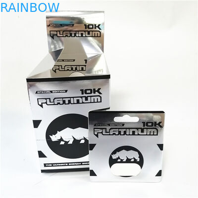 กำหนดเองฉลากยาเม็ดยาแคปซูลแพคเกจกล่องกระดาษการ์ดสีเทาเงินทอง 18K