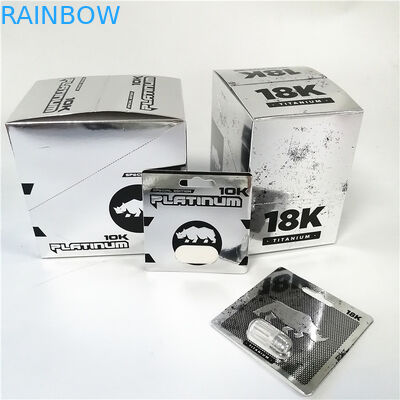 ขายร้อน 3D Card Blister Packaging Rhino 18K Gold Capsule bullet paper Card Rhino Pill blister packaging