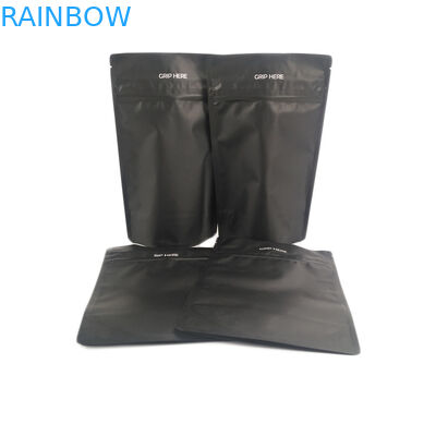 ในสต็อกอลูมิเนียมฟอยล์สีดำเด็กทนอาหารเกรดดอกไม้ Gummy CBD Canabis บรรจุภัณฑ์ถุงกันกลิ่น