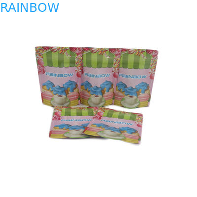 Custom Mini Glossy Foil 1G 1 / 8oz 1 / 4oz 1 / 2oz 1oz Plastic Ziplock Pouch Sugar Leaf Cookies Candy Gummies Packaging Bag