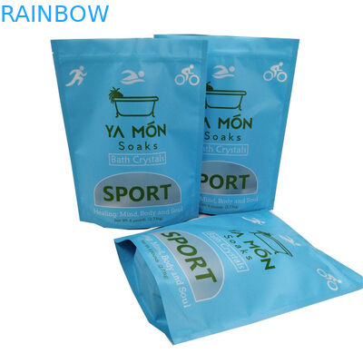 โลโก้ที่กำหนดเอง Bath Soak Mylar Top Filling Plastic Zipper Pouch 2.73KG Sea Salt Packaging Body Scrub Bags