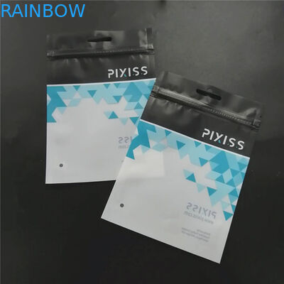 พิมพ์บรรจุภัณฑ์ถุงพลาสติกสีดำพร้อมซิปสำหรับเสื้อผ้าแต่งหน้าเครื่องมือ ฯลฯ