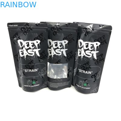 ฟอยล์อลูมิเนียมสีดำด้านพิมพ์แบบกำหนดเอง 250g 1 กก. 12oz พร้อม Ziplock Stand Up Pouch พร้อมถุงหน้าต่างใส