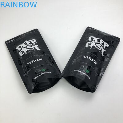 ฟอยล์อลูมิเนียมสีดำด้านพิมพ์แบบกำหนดเอง 250g 1 กก. 12oz พร้อม Ziplock Stand Up Pouch พร้อมถุงหน้าต่างใส