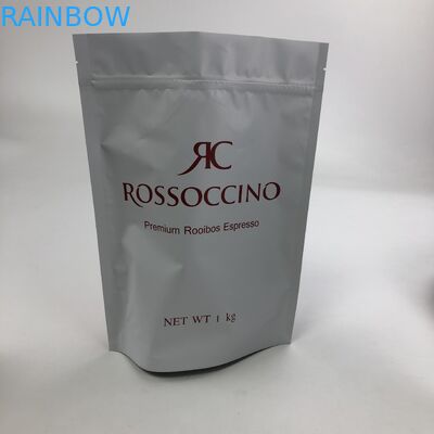 ถุงซิปพลาสติกฝ้าทำหัตถกรรมบรรจุภัณฑ์อาหารสายรัดการพิมพ์ Moq ต่ำพิมพ์ดิจิตอลยืนขึ้นกระเป๋า