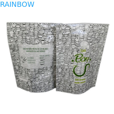 เคลือบเงาแบบกำหนดเอง 500g ยืนขึ้นถุงซิปกระเป๋าสำหรับบรรจุภัณฑ์กาแฟ / คุกกี้