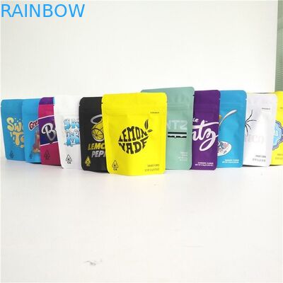 CBD บรรจุภัณฑ์ถุง Ziplock Hamp ดอกไม้บรรจุภัณฑ์ถุงคุกกี้ Mylar สีดำ