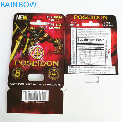 การเพิ่มประสิทธิภาพของเพศชายบรรจุภัณฑ์ยาทางเพศแรด 69 กล่องกระดาษฟอยล์แสดงด้วยกระดาษการ์ด