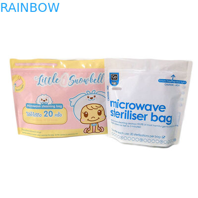 ปลอดสาร BPA มาตรฐานสูงปลอดเชื้อยืนขึ้นถุงเก็บอาหารเด็กพลาสติกถุงเก็บน้ำนมแม่ถุงนึ่งขวดนม