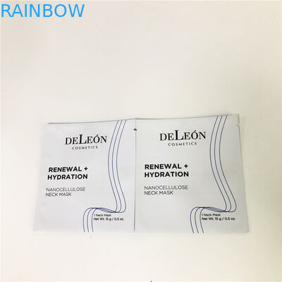 กระเป๋าใส่หน้ากากสีขาวแบบกำหนดเองตัวอย่างเครื่องสำอางซองเล็กตัวอย่างถุงบรรจุภัณฑ์ครีม