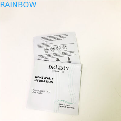 กระเป๋าใส่หน้ากากสีขาวแบบกำหนดเองตัวอย่างเครื่องสำอางซองเล็กตัวอย่างถุงบรรจุภัณฑ์ครีม