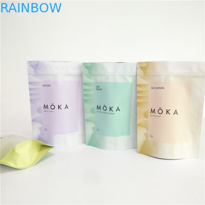 การพิมพ์สีเต็มรูปแบบ 200g Body Scrub ยืนขึ้นกระเป๋าอลูมิเนียมฟอยล์ถุงกาแฟเปล่าพร้อมซิป